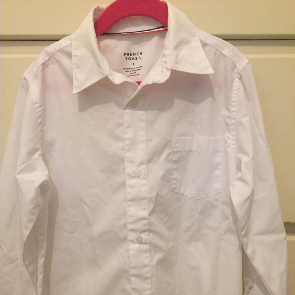 French Toast boys long sleeve white uniform shirt